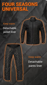LYSCHY Motorcycle Jacket Pants Suit Cold-proof Waterproof Winter Men Motorbike Riding Moto Jacket Protective Gear Armor Clothing