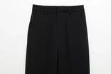TFMLN Fashion Set For Women Summer 2025 New Slim Lapel Zipper Short Sleeve Coat Top Wide Leg Pants Two Piece Set Leisure Black