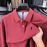 Premium Cotton Embroidered Long Sleeve Polo Shirt