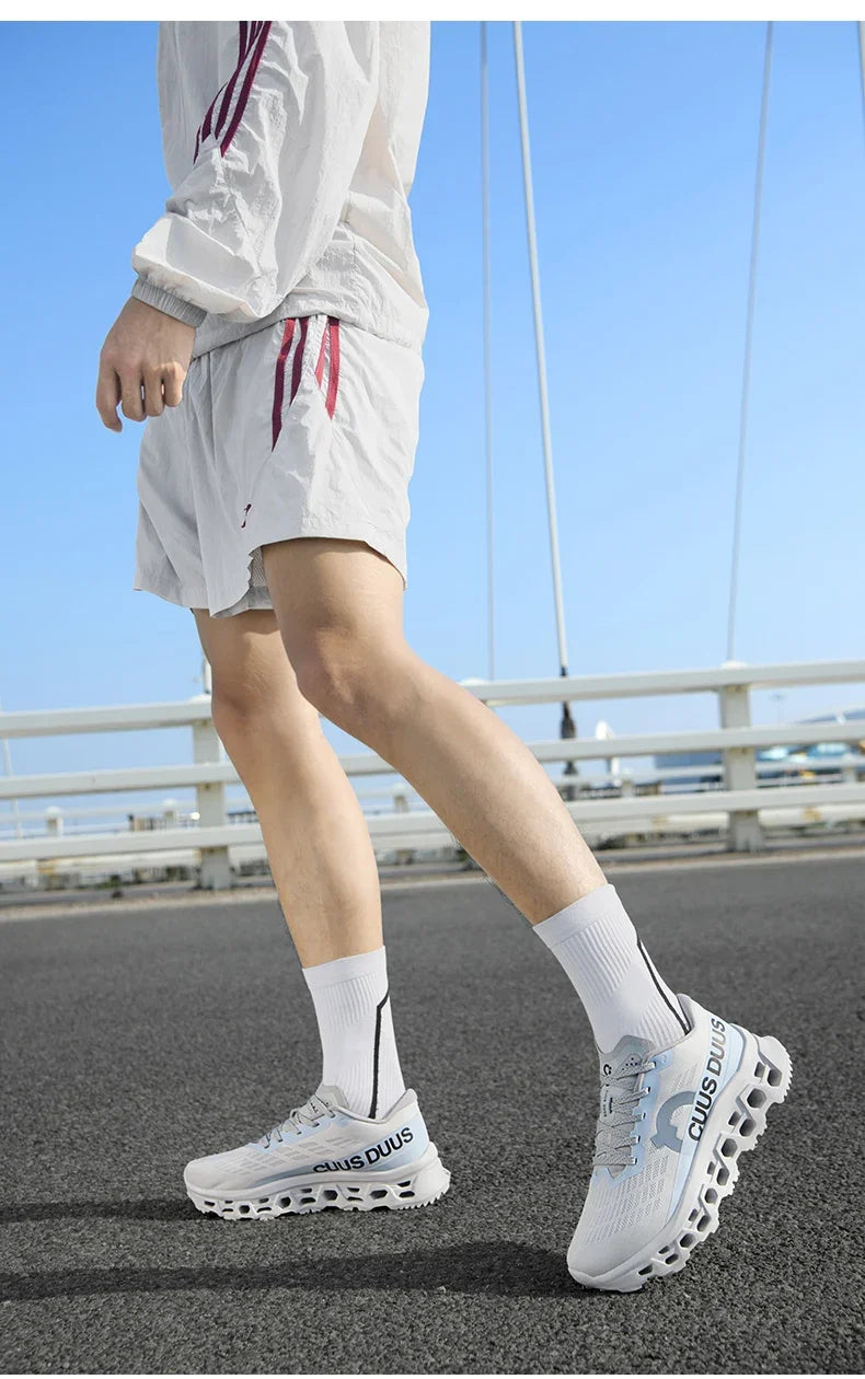 Casual Sneakers Men's Cushion Running Trainers Shock Absorbing Supercritical EVA Sneakers Breathable Fitness Athletic Shoes