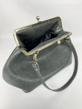 LOST IN VINTAGE Artificial Leather Soild Bag Large Balls Kiss-lock Large Big Clutch Handbag Proudly Carried In Hand 35x30x20cm