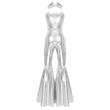 Women's 70s Disco Sequin Jumpsuit – Retro Bell-Bottom