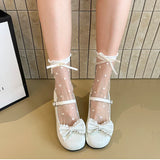 Cute Butterfly-knot Women Lolita Mary Jane Shoes Concise Thick Heel Leather Shoes Ladies Shallow Pumps
