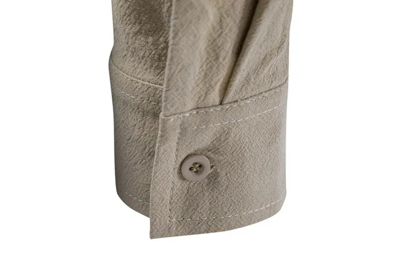 King Billion Men's Shirts Casual Men Cotton Linen Long Sleeve T-shirt Spring Autumn Vintage Shirt US Size Drawstring Neck