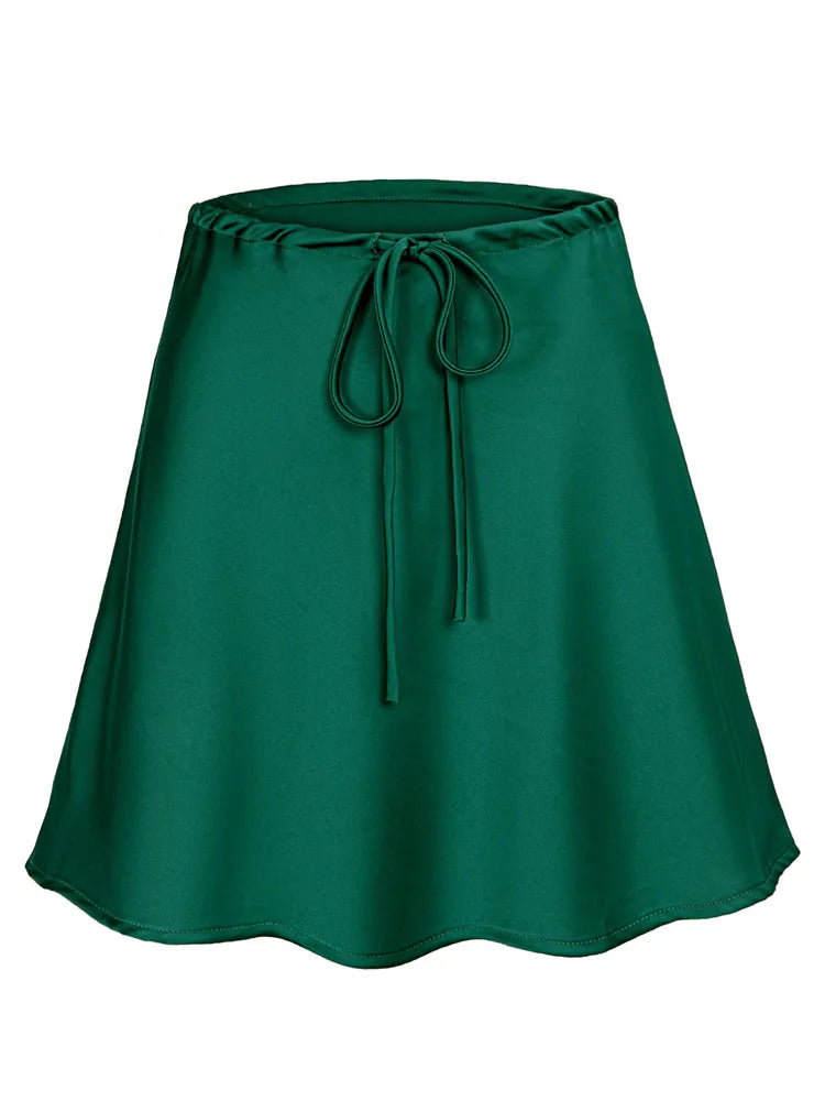 Satin Mini Skirt – Women's Elegant A-Line