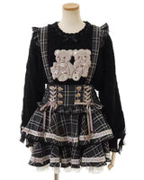 Lolita Plaid Strap Skirt – High Waist Mini for Women