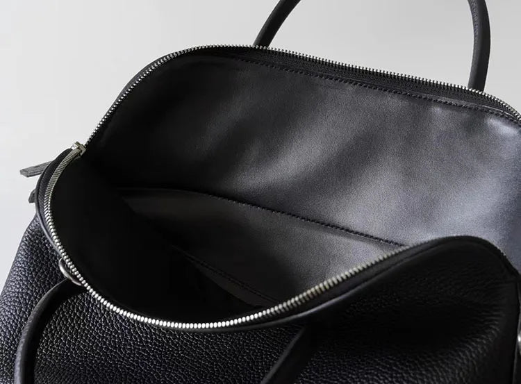 Premium Semi-handmade First-layer Cowhide Bowling Bag Portable Shoulder Large Shell Bag Commuting Temperament Versatile