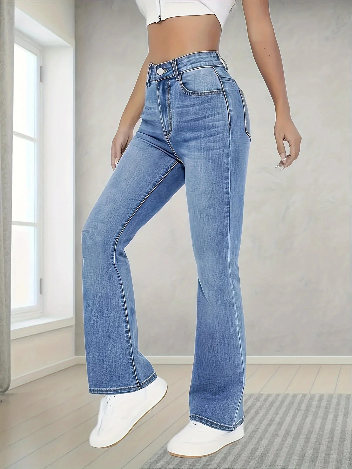 Women's High-Waist Wide-Leg Jeans