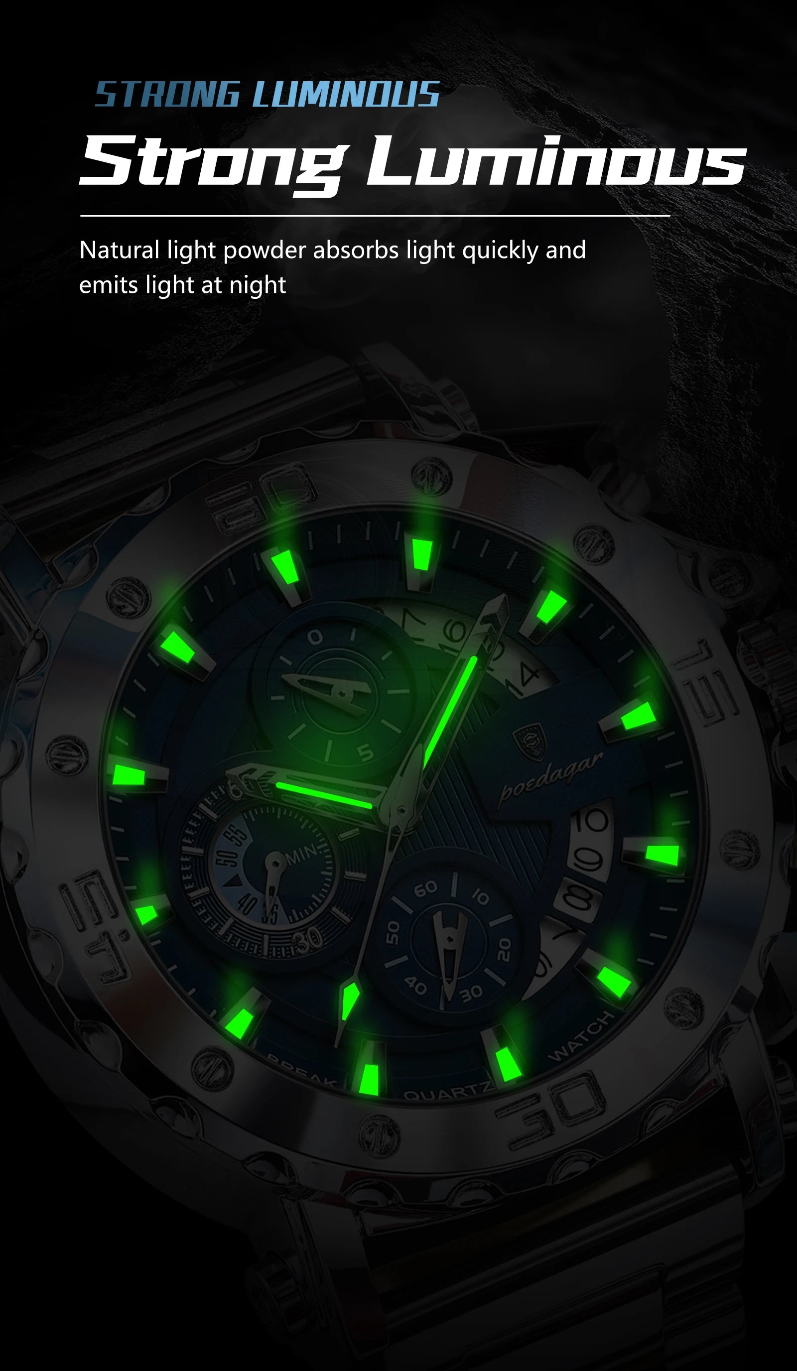 POEDAGAR 892 Luxury Men's Chronograph Watch