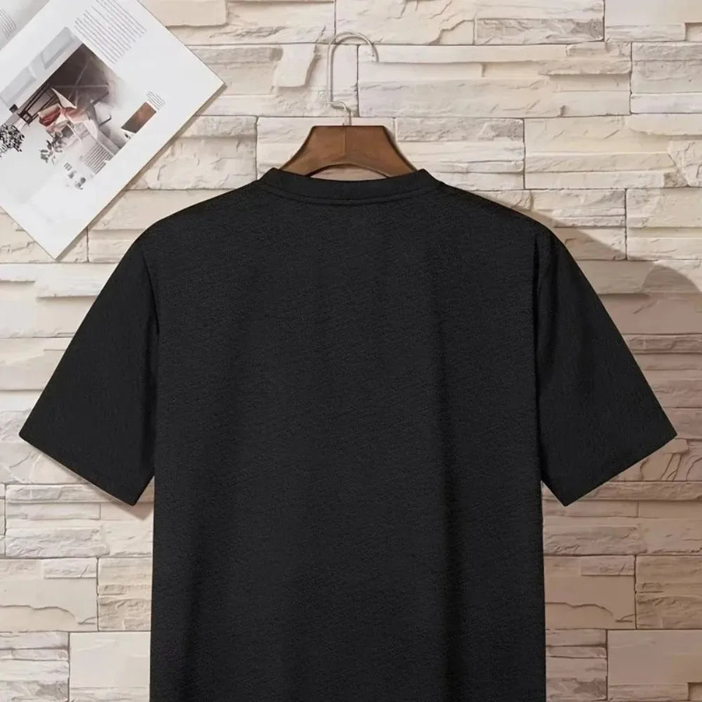 Men's Oversized Cotton Vintage Letter Print T-Shirt