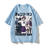 Men's Chainsaw Man Anime Cotton Graphic T-Shirt