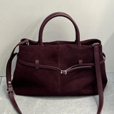 Genuine Leather Le Cambon 35 Tote Bags For Women Luxury Designer Handbag And Purses 2024 New In Cowhide Belt Top Handle Shoulder
