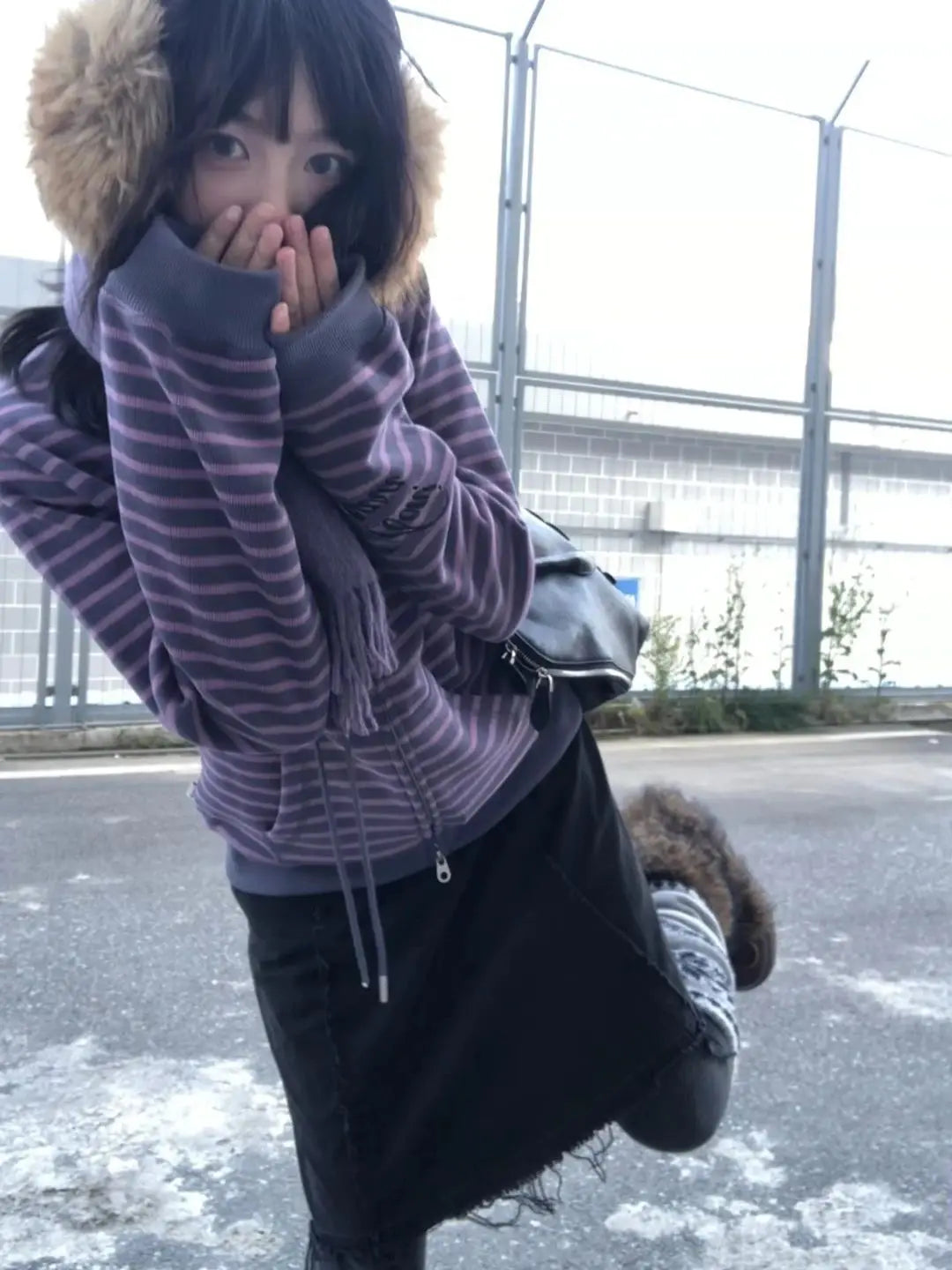 Y2K Vintage Zipper Hoodie Women Long Sleeve Subculture Purple Stripe Priint Harajuku Style Autumn Spting Casual Tops Streetwear