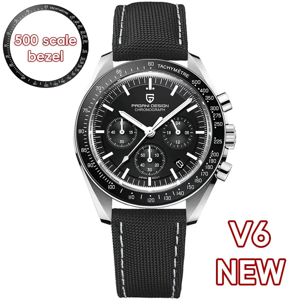 PAGANI DESIGN New Luxury Moon Quartz Watches For Men Stainless steel Luminous waterproof Sports Chronograph Man 2026 Retro Watch