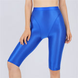 Women's Sheer Stretch Knee-Length Shorts