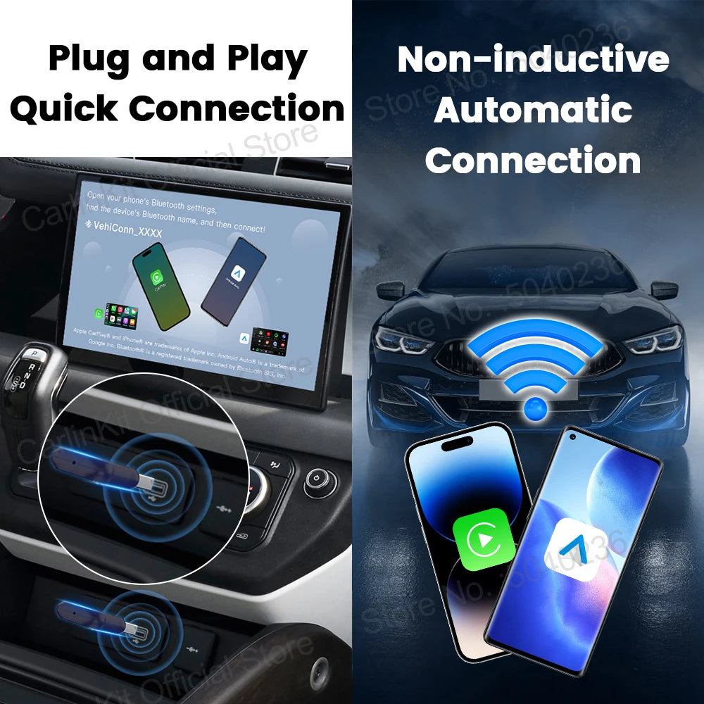 CarlinKit Mini5 Pro Wireless CarPlay & Android Auto Adapter