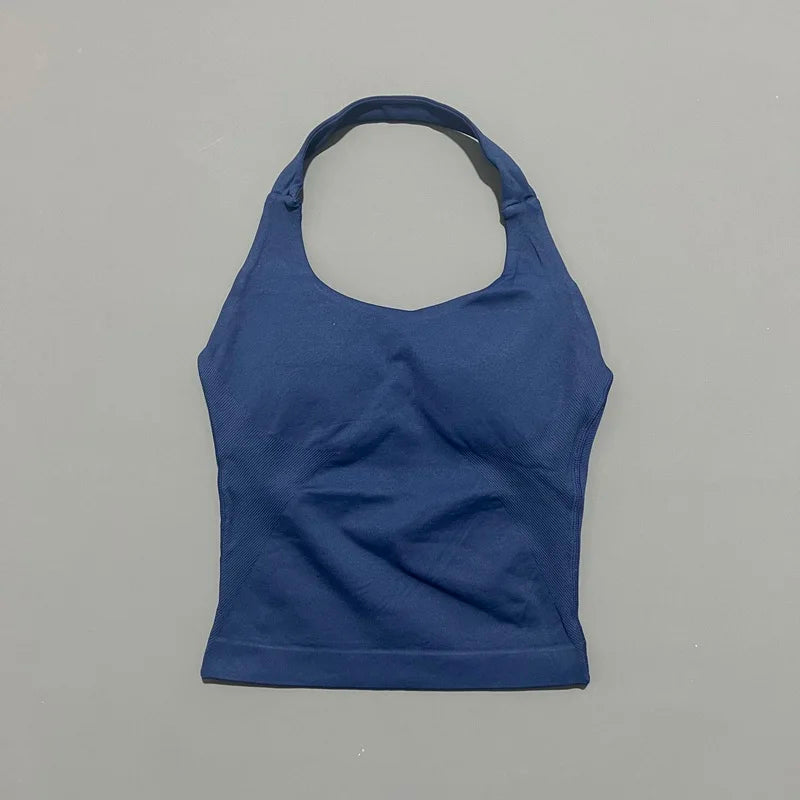 Impact Seamless Halter Longline Gym Top with Built-in Bra