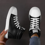 2026 Spring Fashion Red Men's Sneakers High Top Skateboarding Shoes for Men Women Comfortable Unisex Leather Sneakers Size 35-46