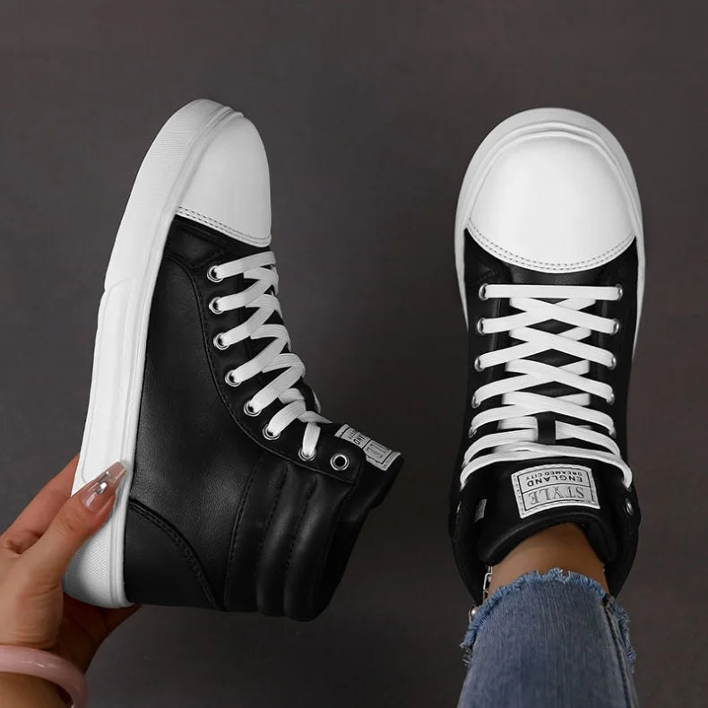 2026 Spring Fashion Red Men's Sneakers High Top Skateboarding Shoes for Men Women Comfortable Unisex Leather Sneakers Size 35-46