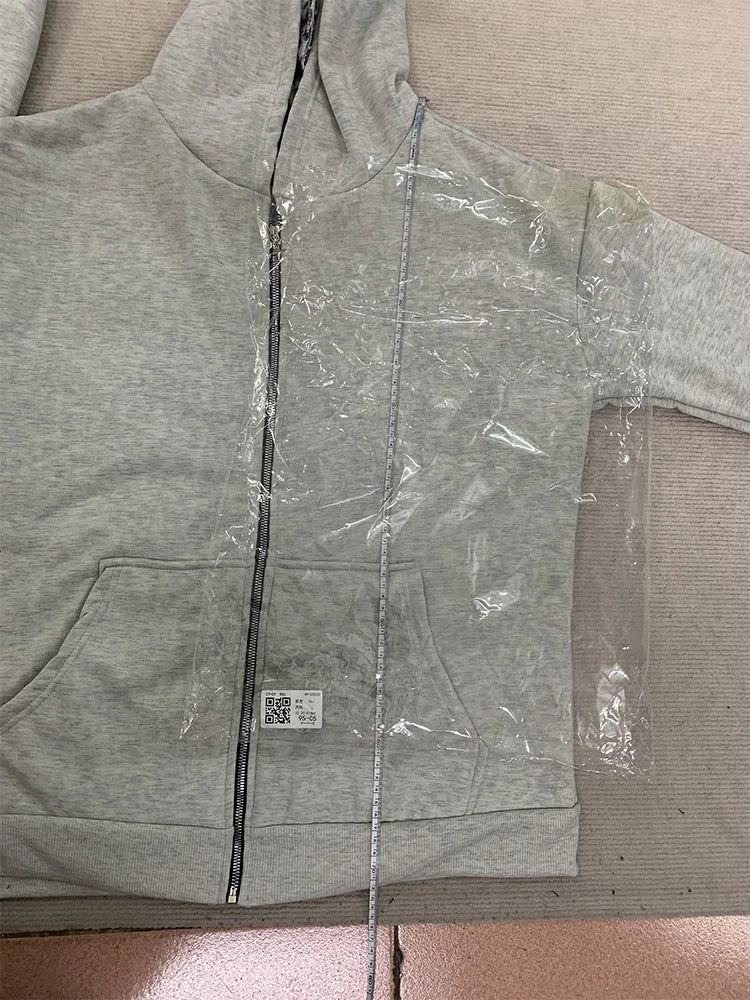 Men’s Grey Leopard Print Zip-Up Hoodie
