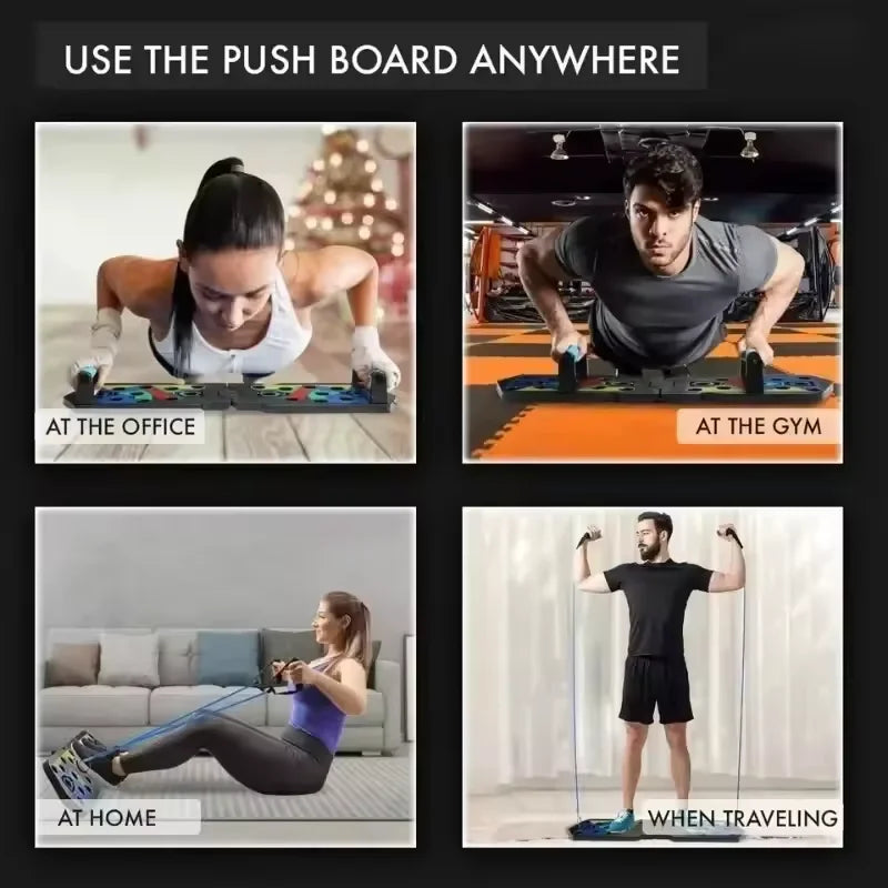 Portable Push-Up Board Set with Handles – Full Body Trainer