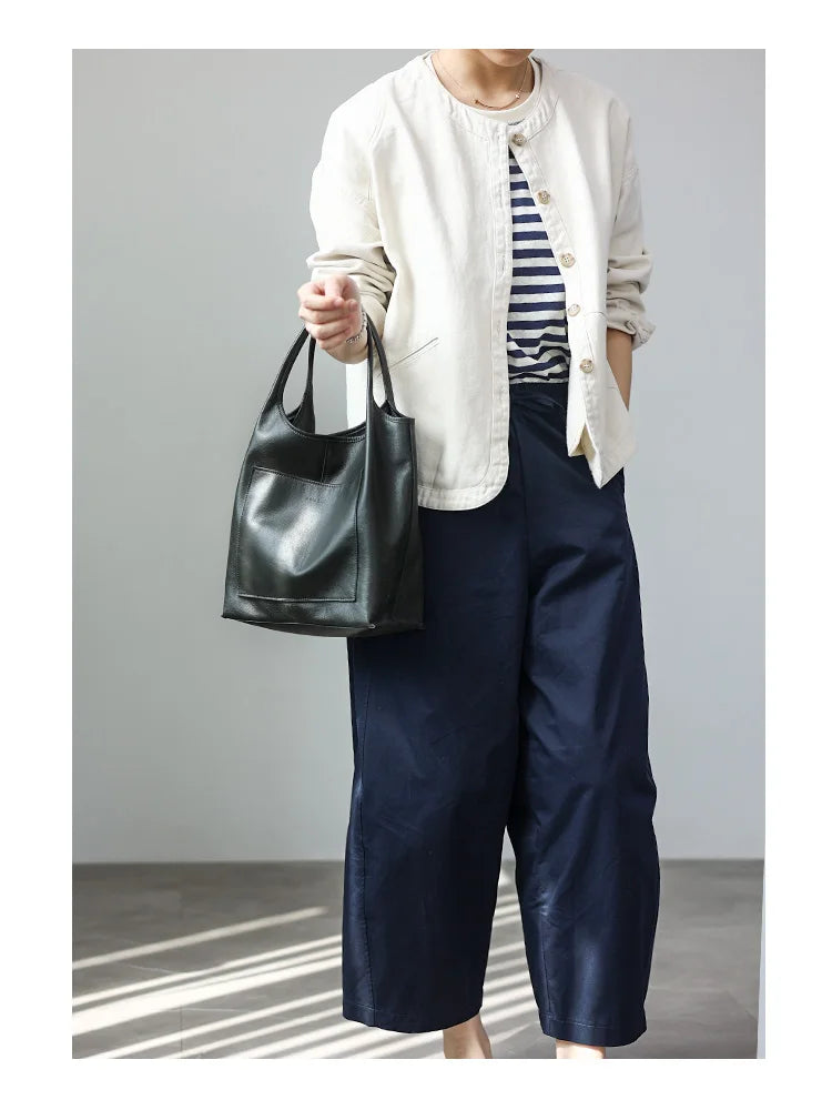 Women Genuine Leather Tote Luxury Light Weight And Comfortable To Use Handbag Colorful Soft Shopping Bags