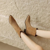 MORAZORA Size 34-44 Cow Suede Leather Western Boots Women Autumn Winter Cowboy Boots Handmade Ankle Boots For Women Shoes