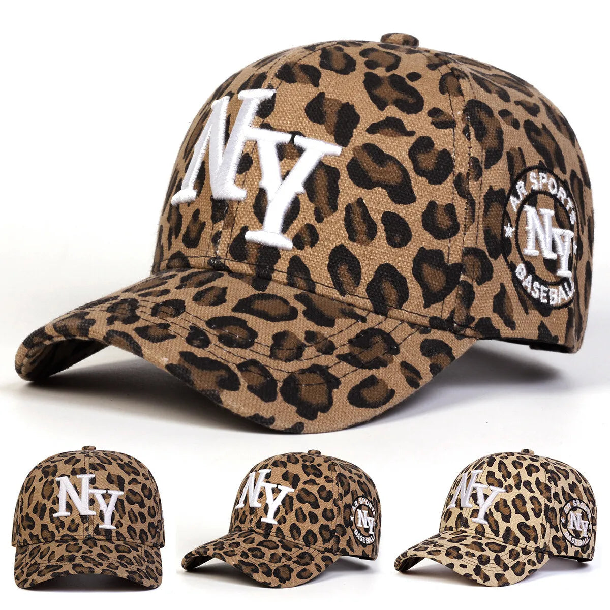 Leopard Print New York Baseball Cap | Adjustable Unisex