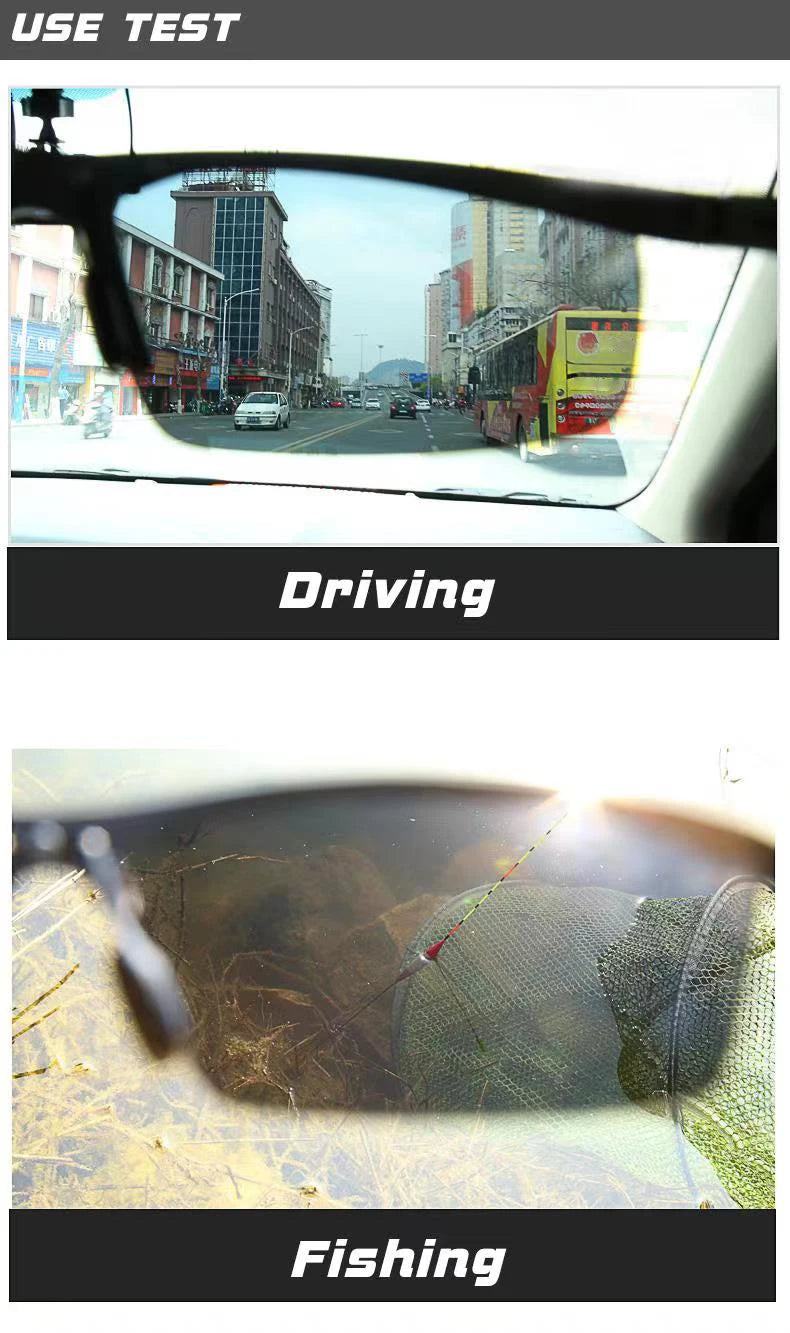 SZTZX Aluminium Rimless Outdoor Sport Photochromic Sunglasses Men Polarized  Anti-UV Driving Fishing Glasses Cycling Goggle
