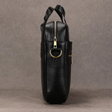 Luufan Genuine Leather Men's Business Handbag 15" Laptop Briefcase Bag Male A4 Document Shoulder Message Computer Bag Work Tote