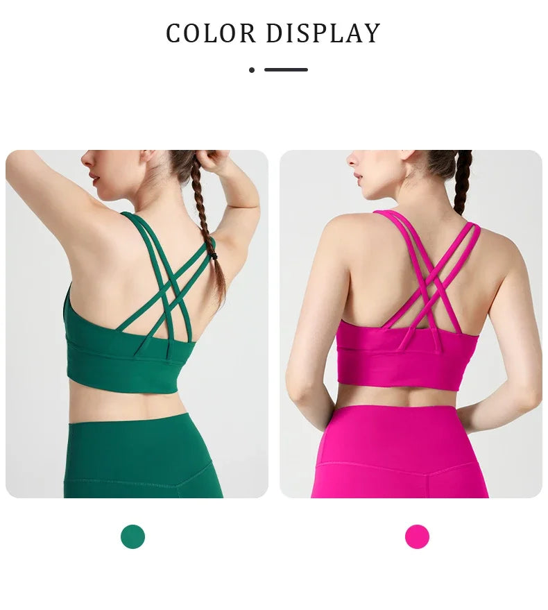 Women's Cross-Back Yoga Sports Bra