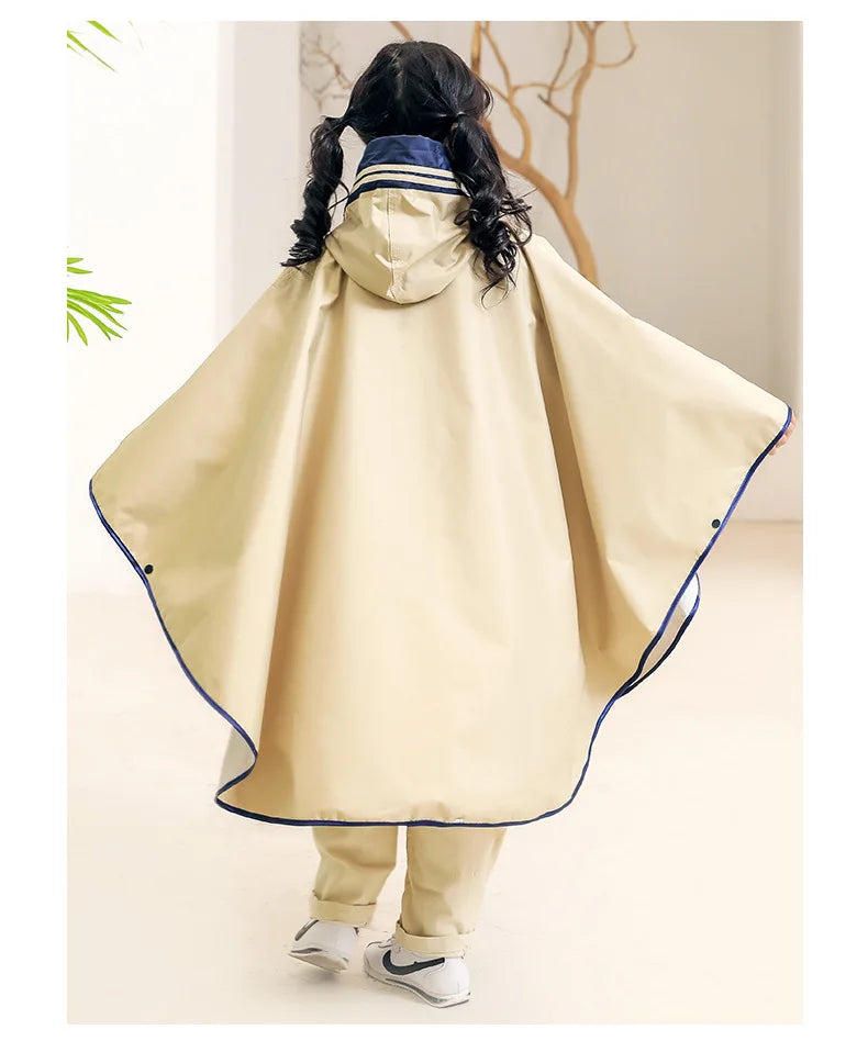 Kids' Cloak-Style Waterproof Poncho Raincoat