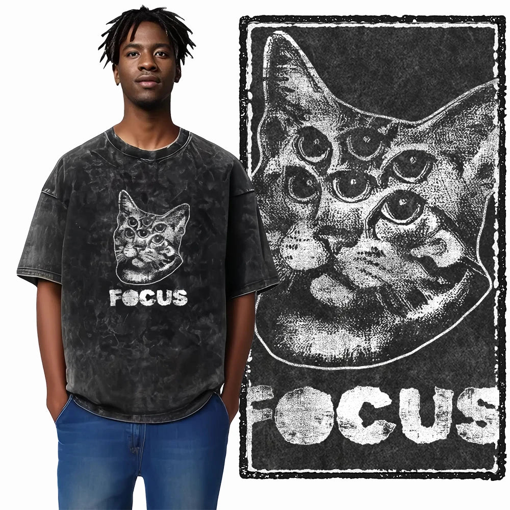 DB Cat Acid-Washed Graphic Tee
