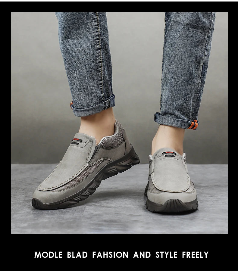 Men Leather Casual Shoes Breathable Loafers Men Sneakers New Male Comfortable Leather Flat Footwear Sneakers Men Shoes