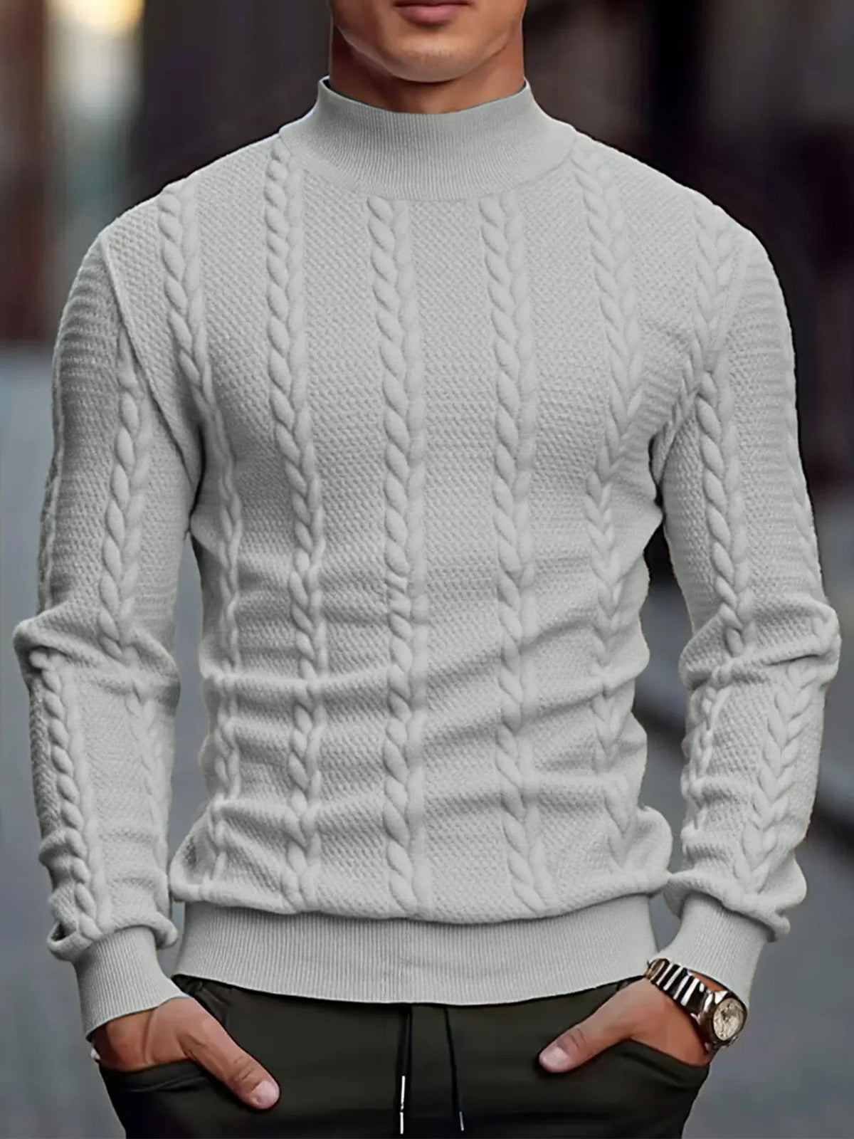 Men's Turtleneck Knit Sweater
