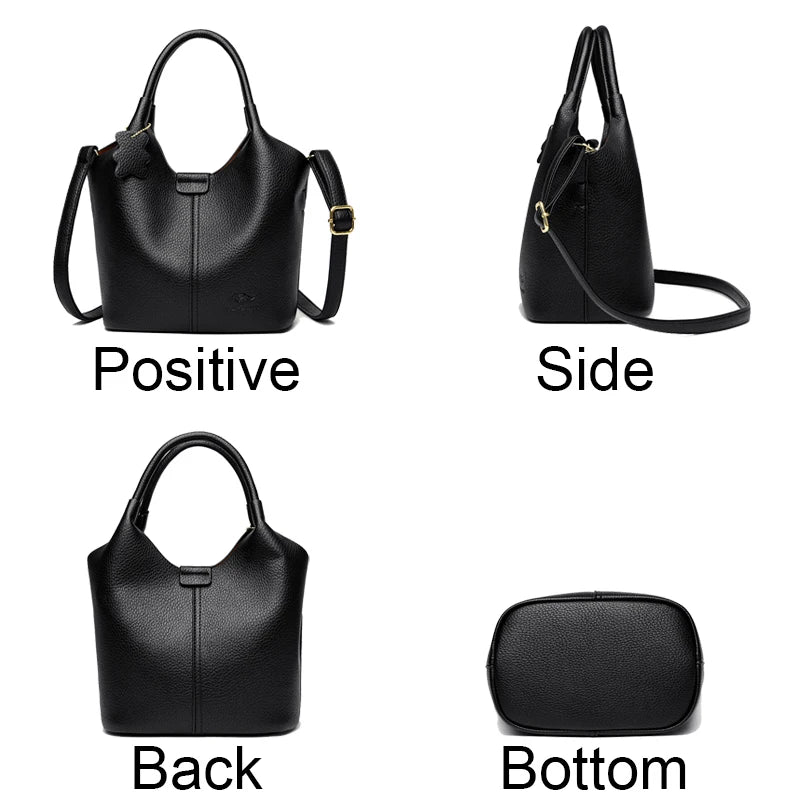 Brand High Quality Soft Leather Large Capacity Top-handle Bags Female Handbags Women Shoulder Crossbody Totes Messanger Bag Sac