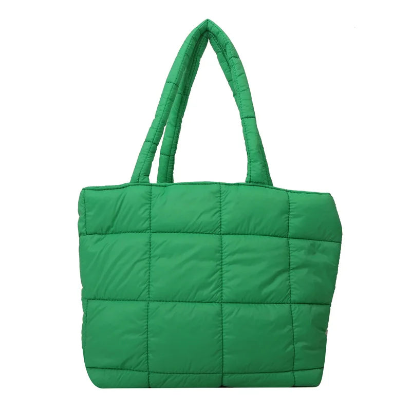 Winter Padded Shoulder Bag for Women Large Capacity Top HandleBag Winter Quilted Cloud Handbag Shopping Bags Bolsas Para Mujeres