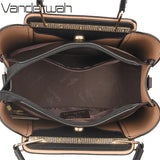 Luxury Triple-Layer Leather Tote & Crossbody