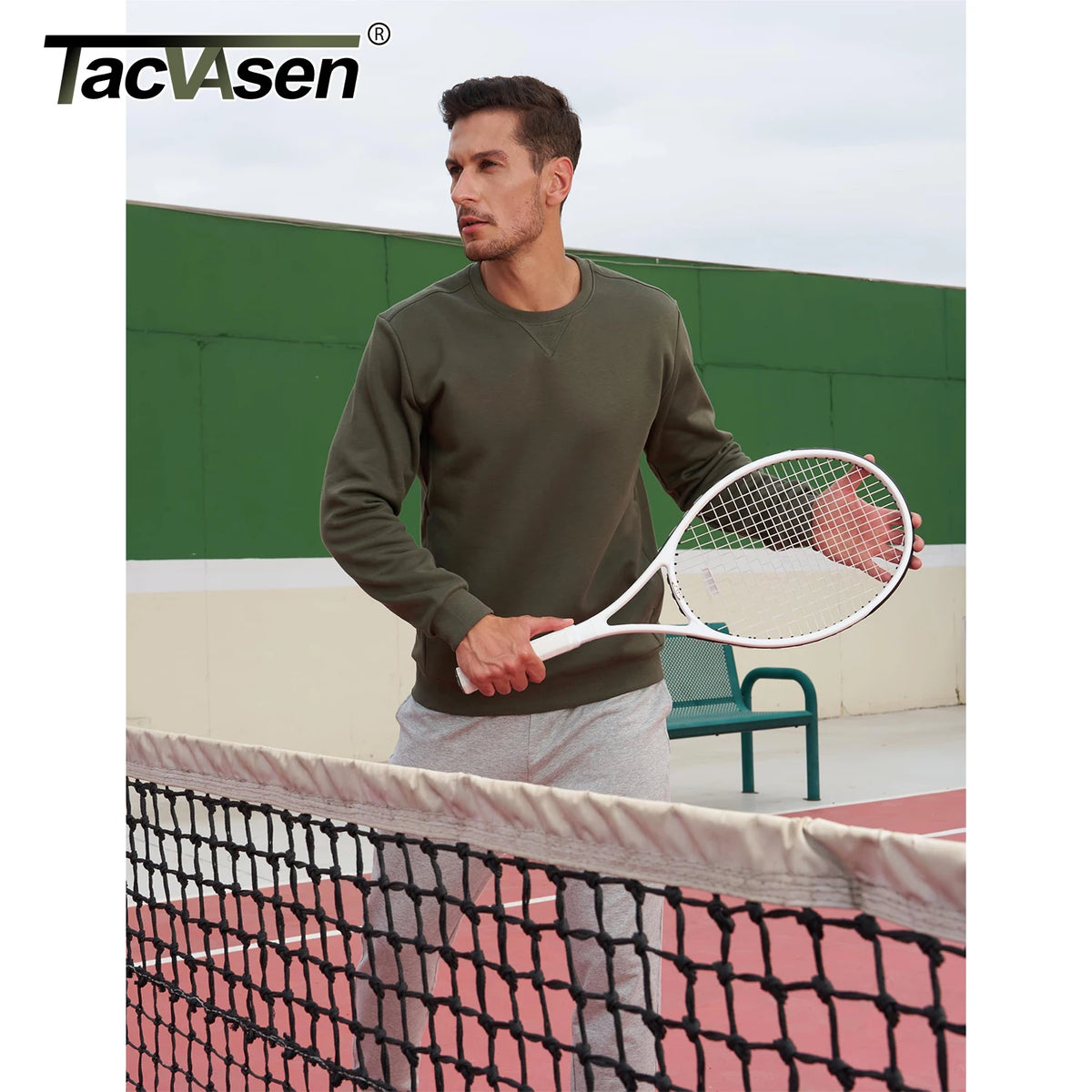 TACVASEN Men’s Fleece Crewneck Sweatshirt