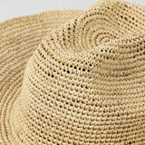 USPOP Crochet Raffia Sun Hat – Curled Brim Straw Hat