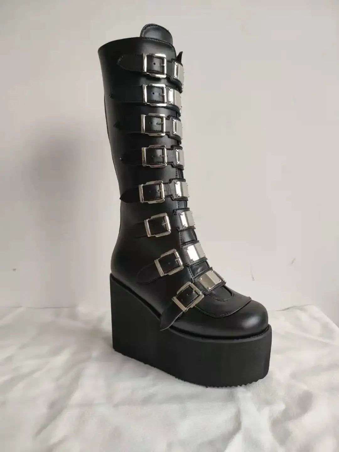 Gothic Platform Buckle Boots