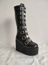 Gothic Platform Buckle Boots
