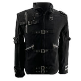 Role-player Michael Jackson BAD Punk Jacket Black Stretch Cotton Outwear Impersonator