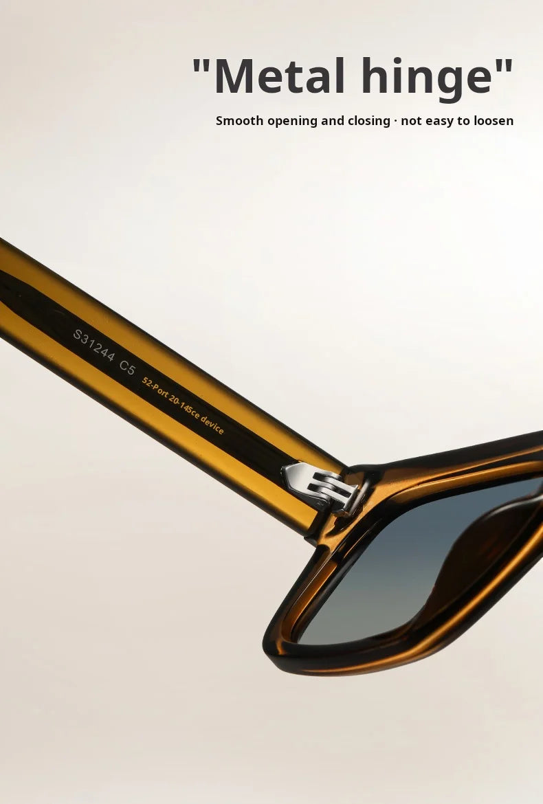 YIMARUILI Retro Square Men's Polarized Sunglasses Fashion Trend UV Protection High Quality TR90 Acetate Women's Driving Glasses
