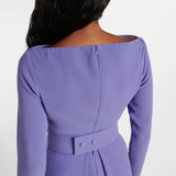 Lavender Jersey Evening Dress Boat Neck Long Sleeves A Line Prom Gown Floor Length Formal Party Dress Customized 2026