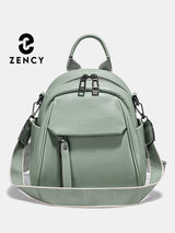 Zency Soft Genuine Leather Women Small Casual Backpack Travel Rucksack Shoulder Bag Purse Preppy Style Mochila 2025