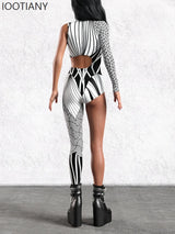 Medieval Art Irregular Lines Bodysuit