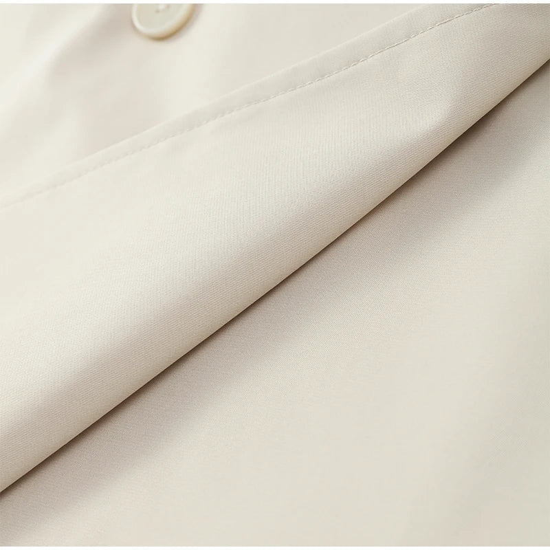 Elegant Lapel Lace-Up Overcoat