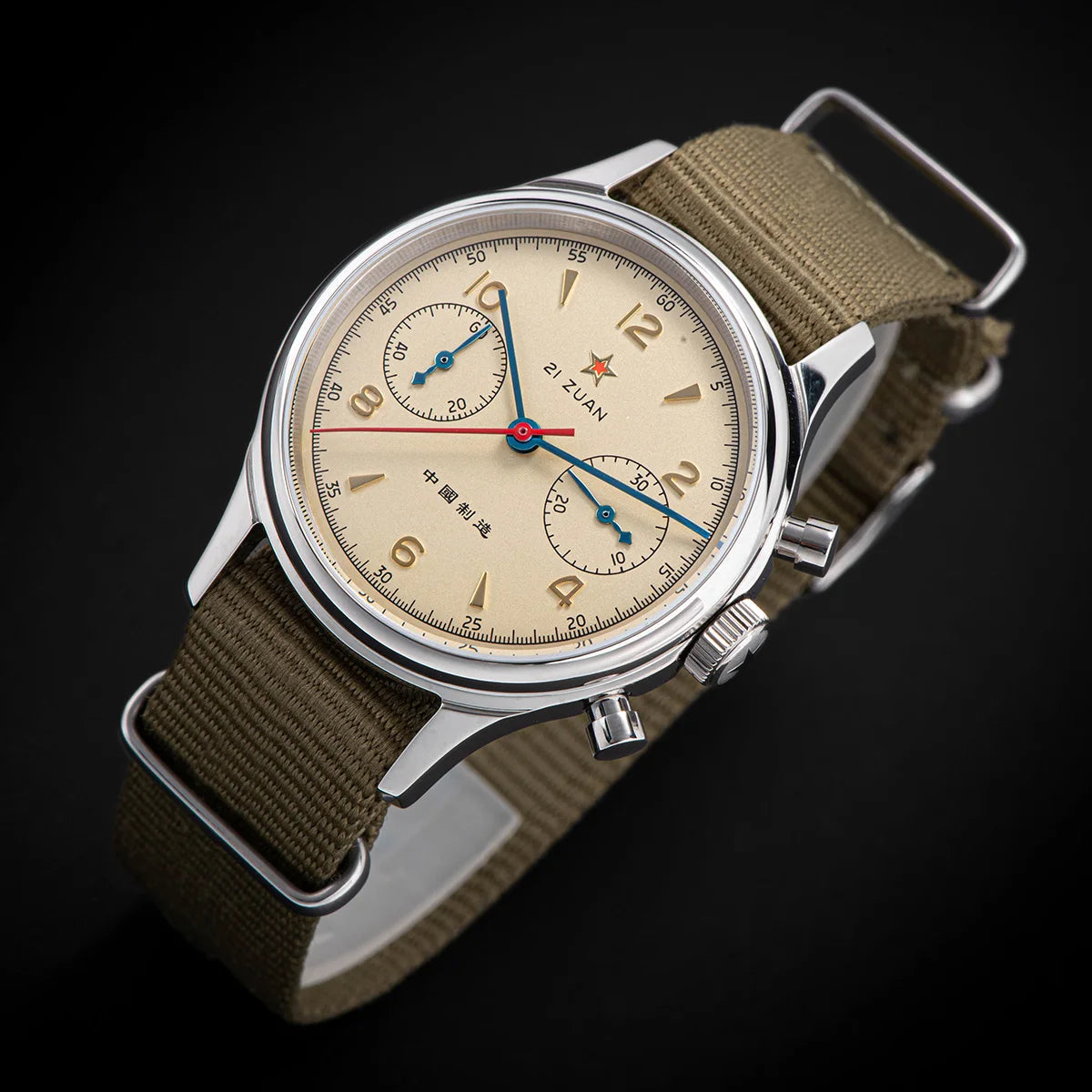 38mm 1963 Mens Watch Polit Chronograph Wristwatch ST1901 Mechanical Original Air Force 40mm Acylic Reloj Homber Tianjin Movement