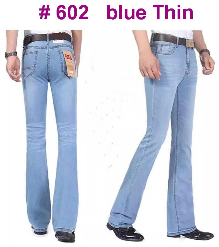 Men's Mid-Rise Flare Jeans | Slim Fit Denim Trousers